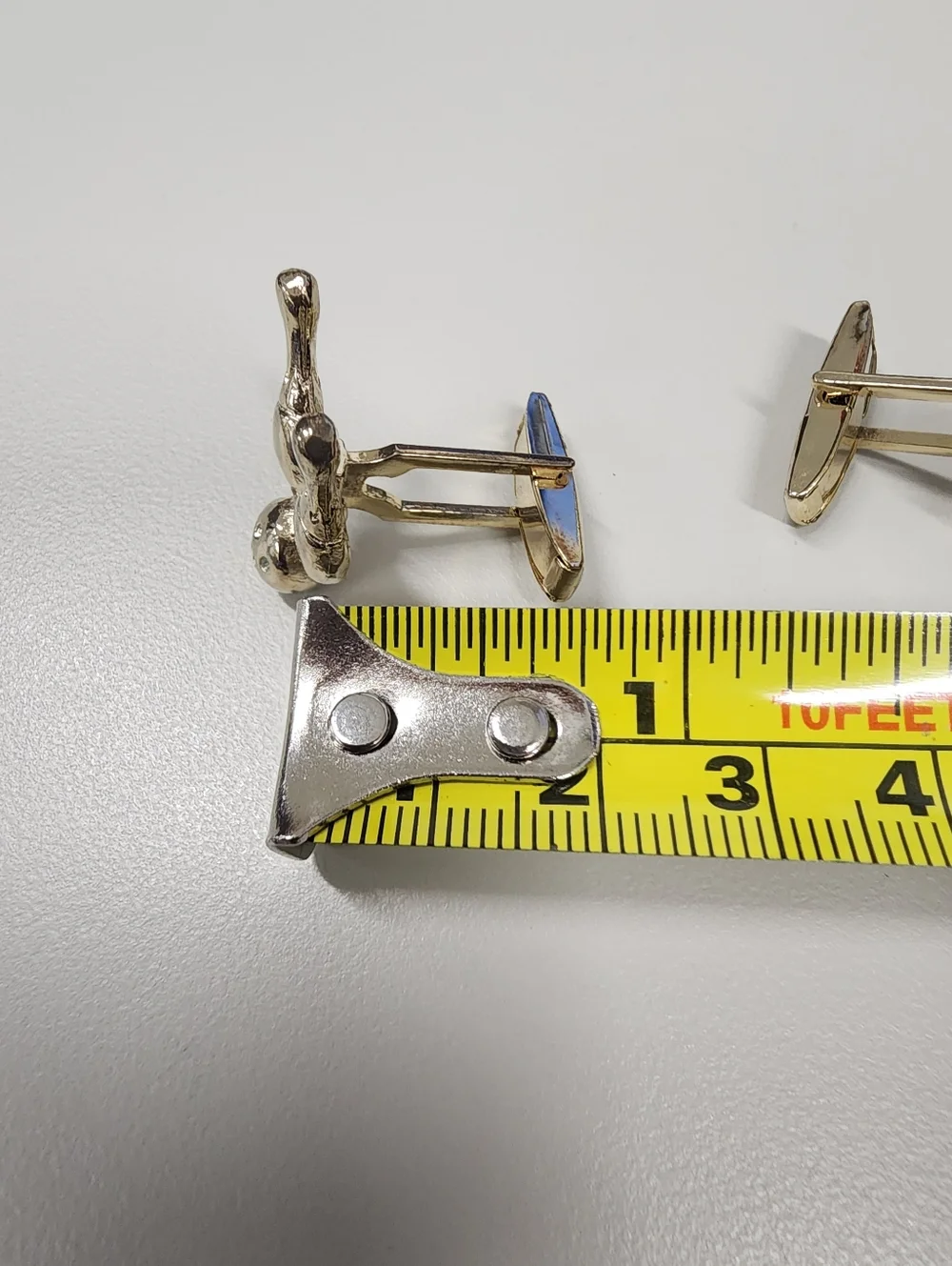 Figural Bowling Cuff links 3D Bowling Ball & Pins Novelty Retro Gold-Tone Sports